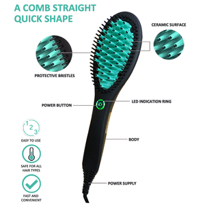 Phụ Nữ Chuyên Nghiệp Của Tạo Kiểu Tóc Ép Tóc Bàn Chải <span class=keywords><strong>2</strong></span> Trong 1 Nóng Bàn Chải Tóc Và Lược Cho Tóc Thẳng - Product Image 2