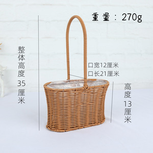 Wholesale Hand-woven <b>Flower</b> <b>Basket</b> Household Goods Fresh Natural Garden Rattan Storage Decoration - Product Image 5