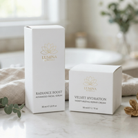 Boîte en carton de coton à marque privée, couleur or rose, pour emballage personnalisé de crème solaire, OEM