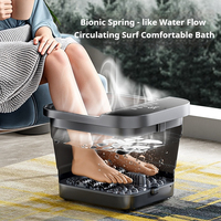 Bain de pieds pliable avec jets à bulles, chauffage, 6 rouleaux, points d'acupression, lumière bleue, OEM ODM personnalisé, soulagement de la douleur, 13,5 L