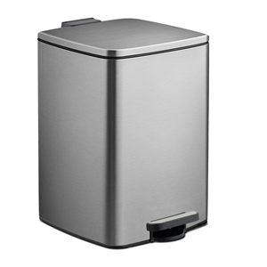 Poubelle à pédale carrée en acier inoxydable à fermeture douce grande capacité pour cuisine et salle de bain 6L 12L 20L 30L 50L 60L - Product Image 1