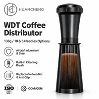 Aiguille WDT pour expresso en acier inoxydable, outil de distribution de poudre de café anti-agglomération, noir et argent, pour barista de café, vente en gros