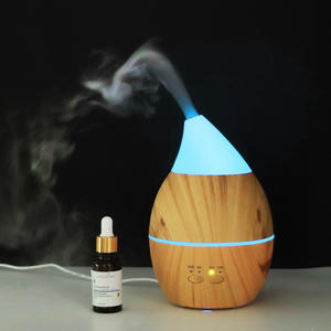 Wood Grain Ultrasonic <b>Humidifier</b> 300Ml With Led Light And Timer For Home And Commercial Use - Product Image 2