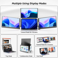 Large Screen Triple Monitor Kit - 3x15.6" Portable Displays for Multitasking