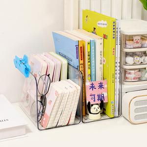 Transparent Desk Book Stand Acrylic Storage Box Document Organizer For Student Office Use - Product Image 4