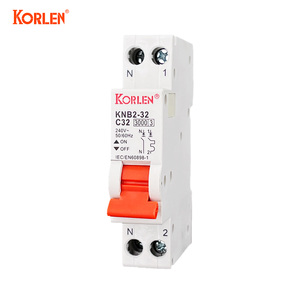 Автоматический выключатель KORLEN 1P+N MCB с защитой от утечки тока, крепление на DIN-рейку, сила отключения 6 кА, 250-1000В, материал PA66 - Product Image 1