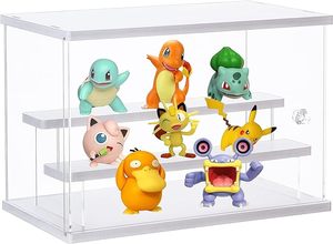 Soporte de vitrina acrílica, 2 estantes de escalera, protección transparente a prueba de polvo para coleccionables, figuritas en miniatura - Product Image 4