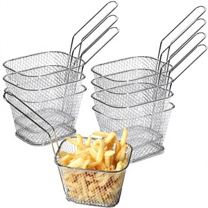 Panier de service carré en acier inoxydable pour frites, idéal pour la restauration rapide et les tables de présentation – Article le plus vendu de l'entreprise - Product Image 1