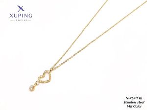 Colliers pour femmes XUPING en acier inoxydable, vente en gros, pendentifs breloques tendance en forme de fleur, papillon et cœur - Product Image 6