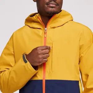 Wholesale Custom Color Fashion 2023 Men's High Quality Full Zipper Windbreaker Hooded Patchwork Jacket