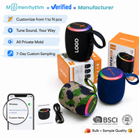 Bocina Portátil OEM a Precio de Fábrica, Inalámbrica, Redonda y de Tela para Exteriores, Resistente al Agua IPX5, 7W, RGB, con Bluetooth