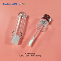 Tubes vides en gros pour gloss et huile à lèvres 8ml, en PETG et ABS transparents, contenants d'emballage personnalisables pour fard à joues