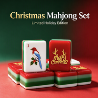 Ensemble de Mahjong Américain Festif de Noël, 160 Tuiles, Motif Casse-Noisette, Mahjong en Acrylique Gravé Personnalisé pour Club Social