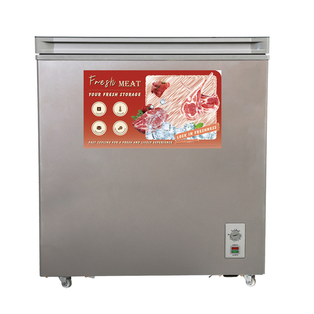 Small Size 220V Chest Deep Freezer Gray Color EU Standard Energy Saving Fast Cooling Single Door Fridge 100L/150L/200L/250L/300L
