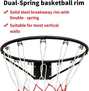 <span class=keywords><strong>Canestro</strong></span> da <span class=keywords><strong>Basket</strong></span> <span class=keywords><strong>Diametro</strong></span> 45 cm, Rete da <span class=keywords><strong>Basket</strong></span> Montata a Parete con Anello in Acciaio, Anello da <span class=keywords><strong>Basket</strong></span> con Rete per Uso Interno ed Esterno - Product Image 4