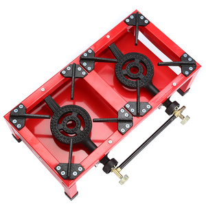 Estufa de Gas Portátil de Doble Quemador para Exteriores, Camping, RV y Hogar, con Quemador de Hierro Fundido Rojo, Fácil de Limpiar y de Calentamiento Rápido - Product Image 3