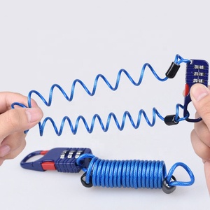 Serrure polyvalente à câble métallique haute sécurité à 3 chiffres combinaison pour <span class=keywords><strong>casque</strong></span> de bicyclette et de <span class=keywords><strong>moto</strong></span> Serrure de vélo pliante - Product Image 4