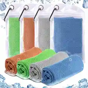 थोक सुपर Microfiber योग फिटनेस खेल तत्काल शांत बर्फ गर्दन ठंडा तौलिया में सभी गतिविधियों के लिए कस्टम लोगो के साथ बोतल
