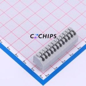 MX250-3.5-12P-B-GY01-Cu-A Spring Terminal Block P=3.5mm Connector ( Construction: 1x12P )( Pitch: 3.5mm )( Color: Gray ) - Product Image 1