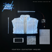 Veste matelassée à logo personnalisé avec fibres optiques LED, manteau lumineux LED, veste qui brille dans le noir pour hommes