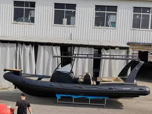 Barco de costilla con luces de navegación para Patrol, bote de 12 personas de alta resistencia, con casco de aluminio, PVC/Hypalon, 23 pies, RIB, con luces de navegación