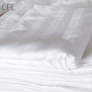 Juego de Ropa de Cama para Hotel, Algodón Blanco a Rayas, 300 Hilos, Proveedor Mayorista de Ropa de Cama para Hotel, Fábrica de Ropa de Cama para Hotel OEM - Product Image 5