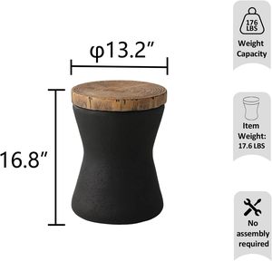 Ngoài trời & trong nhà màu đen Vòng đồng hồ cát hình MgO bảng bên giọng hạt gỗ kết thúc bảng đầu bê tông Bàn cà phê cuối bảng - Product Image 5