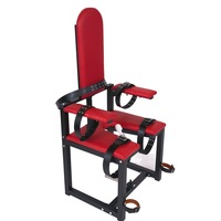 Chaise BDSM d'entraînement, de contrainte et de bondage, accessoire de punition, avec menottes et support pour baguette AV, pour la domination et le jeu de rôle de souveraine