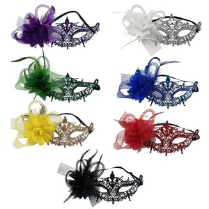 Máscara <span class=keywords><strong>de</strong></span> Encaje con Diseño Floral y Flecha Lateral <span class=keywords><strong>de</strong></span> Poliéster para <span class=keywords><strong>Halloween</strong></span>, con Plumas y Pedrería, Media <span class=keywords><strong>Cara</strong></span>, para Mujeres, para Fiestas <span class=keywords><strong>de</strong></span> Disfraces - Product Image 5