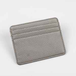 Solid Color Soft PU <b>Card</b> <b>Holder</b> with 6 Slots Custom Logo Business Credit & ID <b>Card</b> Pocket - Product Image 4