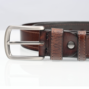 Cinturón de Cuero Genuino de Vaca para Hombre, Diseño Retro a la Moda, Costuras de Diseñador, Alta Calidad, Estilo Casual de Negocios, Personalizable - Product Image 2