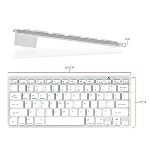Meistverkaufte Schlanke Tragbare ABS Kabellose BT-Tastatur USB-Schnittstelle Schermeinrichtung für <span class=keywords><strong>Mac</strong></span> PC iPhone iPad iOS Android für Windows - Product Image 4