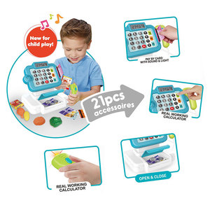 Registratore di <span class=keywords><strong>Cassa</strong></span> Giocattolo per Bambini Jinming, <span class=keywords><strong>Giochi</strong></span> di Ruolo da Supermercato, Giocattolo in Plastica per <span class=keywords><strong>Giochi</strong></span> di Finzione - Product Image 3