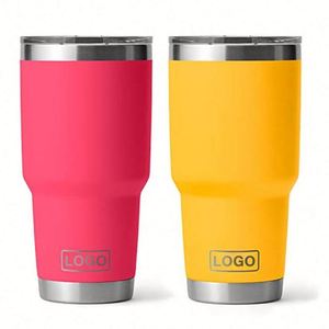 แก้วกาแฟฝาปิดแม่เหล็ก ขนาด 20 ออนซ์ 30 ออนซ์ แบบขายส่ง แก้วสแตนเลสสองชั้นพร้อมหลอดดูด แก้วเบียร์โลหะ แก้วน้ำร้อนแบบพกพา - Product Image 3