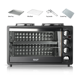 Nouvelle mise à niveau <span class=keywords><strong>2</strong></span> en 1 40l appareils de cuisine <span class=keywords><strong>friteuse</strong></span> à air électrique four grille-pain avec plaques chauffantes porte visuelle - Product Image 6