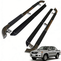 Marchepieds latéraux classiques en acier inoxydable poli argenté pour Hilux Vigo 2005-2014, robustes, pour pick-up sport/tout-terrain
