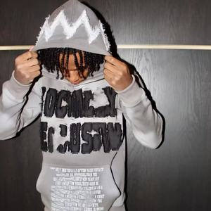 Sudadera con capucha oversize de estilo urbano, desgastada por el sol, con lavado ácido, bordado de apliques, de tejido grueso y efecto desgastado, venta al por mayor OEM - Product Image 3