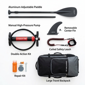 Planche à pagaie gonflable tout-terrain ultra stable avec accessoires, planche de stand-up paddle portable pour débutants - Product Image 5