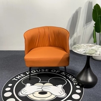 Fauteuil d'appoint plissé modèle 8032, fauteuil rembourré en PU/cuir avec pieds en métal pour salon, salle à manger et café