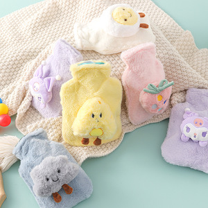 Cute Cartoon Plush Hot Water Bottle With Removable Cover Anti Explosion Hand Warmer For Kids And Women - Product Image 4