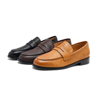 Mocassins pour femmes en cuir vieilli, chaussures confortables pour toute la journée