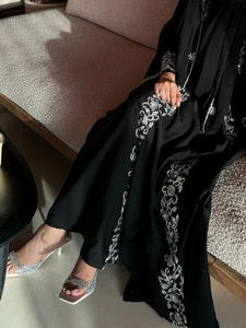 Robe de soirée Abaya longue à manches longues en polyester respirant, style <span class=keywords><strong>turc</strong></span> élégant et luxueux, ornée de perles, pour femmes, pour l'Aïd - Product Image 3