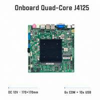 Промышленная встраиваемая материнская плата оптом: процессор Gemini Lake J4125, DDR4, 4 USB 3.0, 2 LAN, тонкая ITX-плата