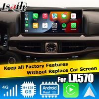 صندوق واجهة أندرويد 13 بسعة 8+128 جيجابايت مع كاربلاي وأندرويد أوتو لسيارات لكزس LX570 وLX450d مع نظام ملاحة 2014- واجهة فيديو Lsailt