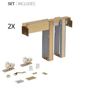 Kit de quincaillerie pour porte de grange dissimulée WEKIS, mécanisme de fermeture douce, rail coulissant invisible mural, cuisine extérieure - Product Image 2