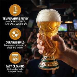Jarra de <span class=keywords><strong>Cerveza</strong></span> de Vidrio Creativa de Gran Capacidad, Diseño de Trofeo de Fútbol, Jarra de Brindis sin Plástico para Fiestas de Fútbol - Product Image 5