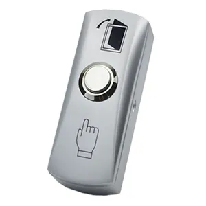 Metal access control exit button with back-up box