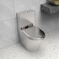 Réservoir de toilette monobloc en acier inoxydable 304 personnalisé, double chasse d'eau, désodorisation automatique, design moderne, montage au sol pour