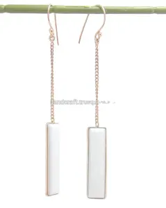 Calcedonia blanca Plata de Ley 925 chapado en oro rosa Natural Multi piedra preciosa joyería hecha a mano CZ Vintage pendiente - Product Image 1