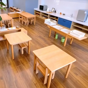 Tavolo Sensoriale Montessori in Legno di Faggio per Bambini, Arredamento in Legno per Asili <span class=keywords><strong>e</strong></span> Scuole Materne, Tavolo per Attività con Sabbia <span class=keywords><strong>e</strong></span> Acqua - Product Image 4